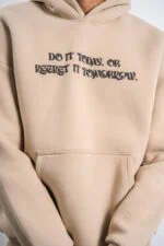 Beige Life of Tree Designed Unisex Hoodie - Image 3