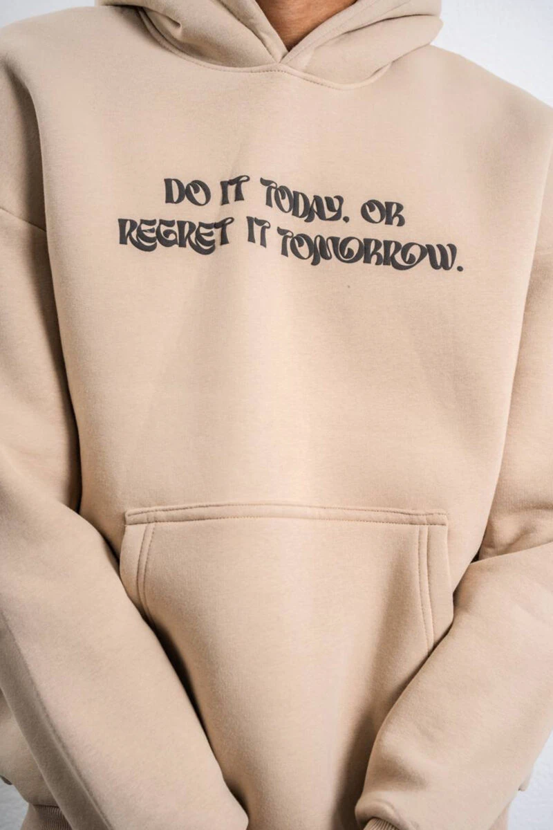Beige Life Of Tree Designed Unisex Hoodie - Image 3