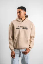 Beige Life of Tree Designed Unisex Hoodie - Image 4