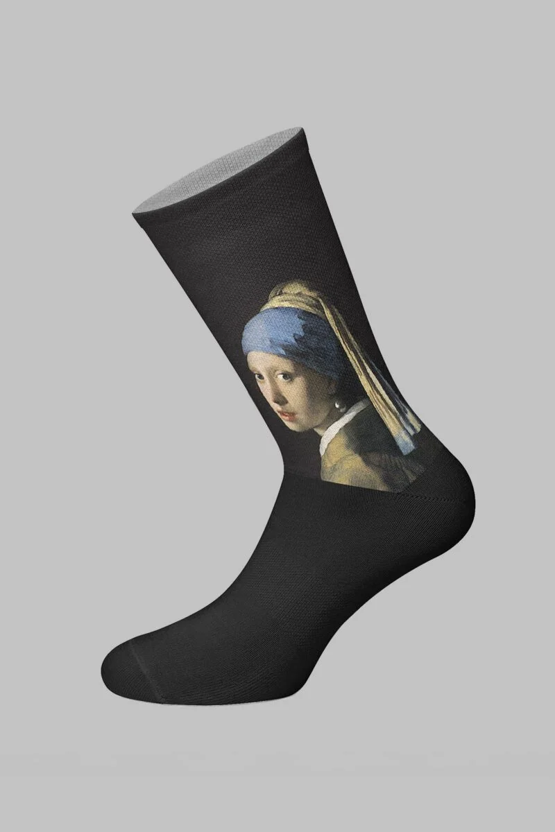 The Girl With The Pearl Earring Paint Designed Digital Printed Socks - Image 2