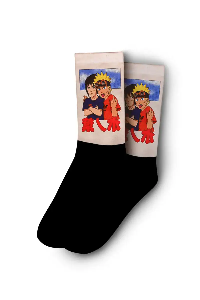 Naruto &Amp; Sasuke Anime Designed Digital Printed Socks - Image 3