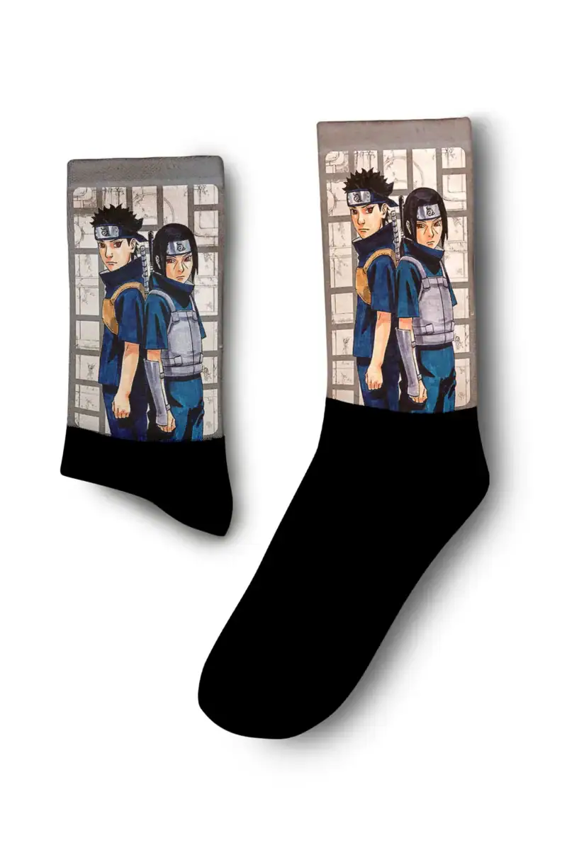 Uchiha Itachi &Amp; Shisui Anime Designed Digital Printed Socks - Image 2