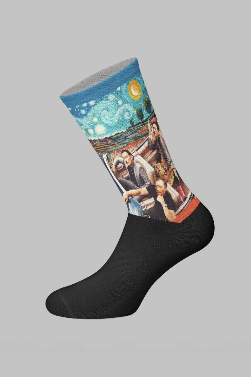 Van Gogh Dali Frida Designed Digital Printed Socks - Image 2