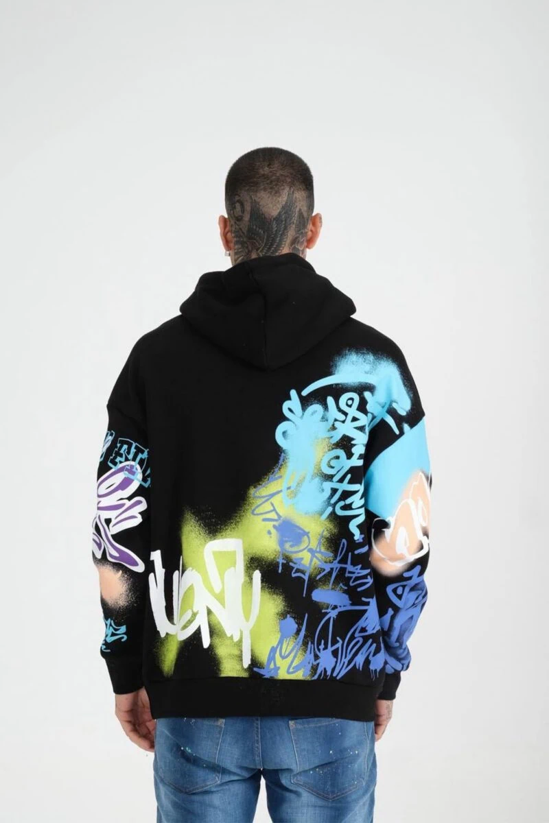 Graffiti Design Printed Unisex Hoodie - Image 3