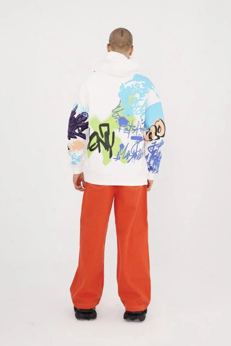 Graffiti Design Printed Unisex Hoodie - Image 10