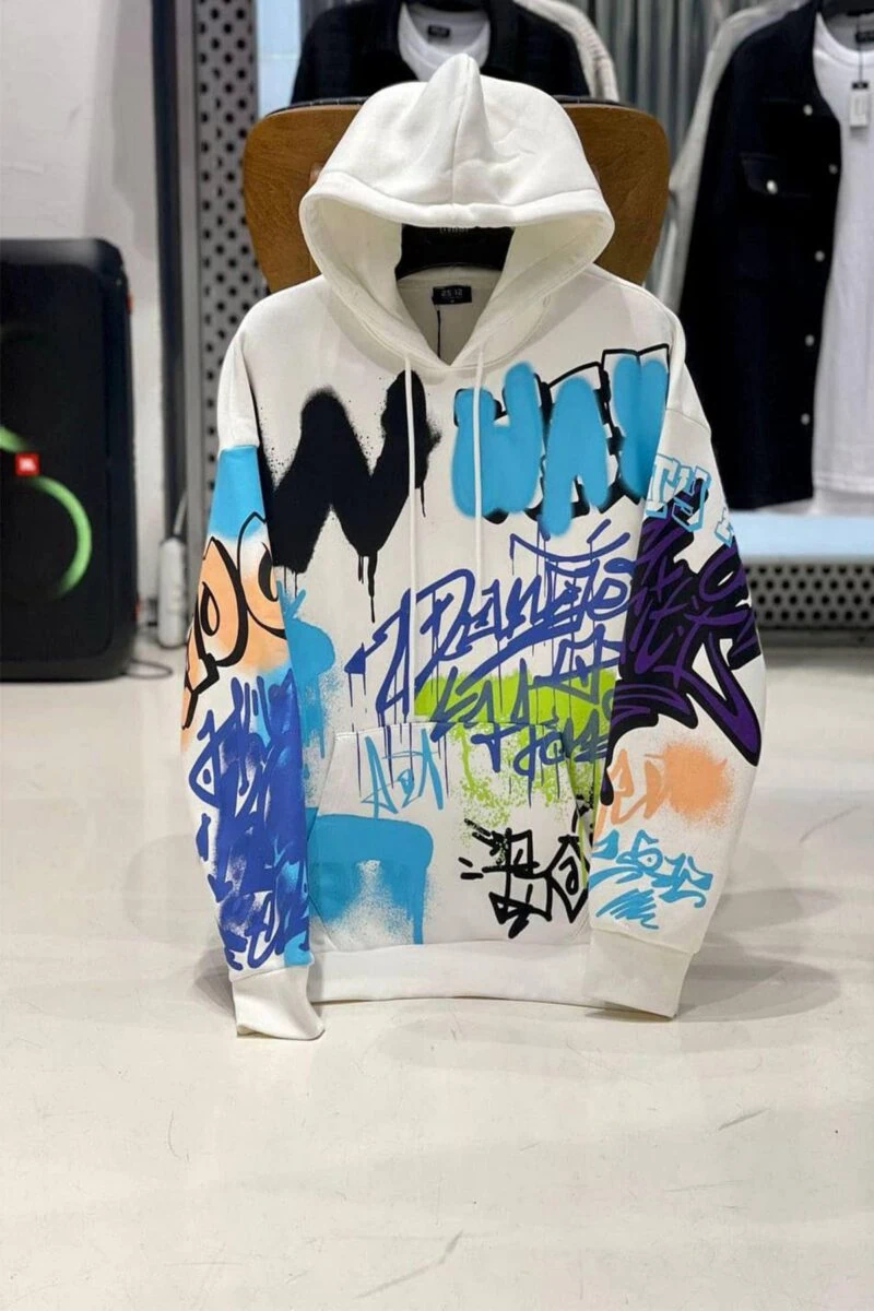Graffiti Design Printed Unisex Hoodie - Image 11