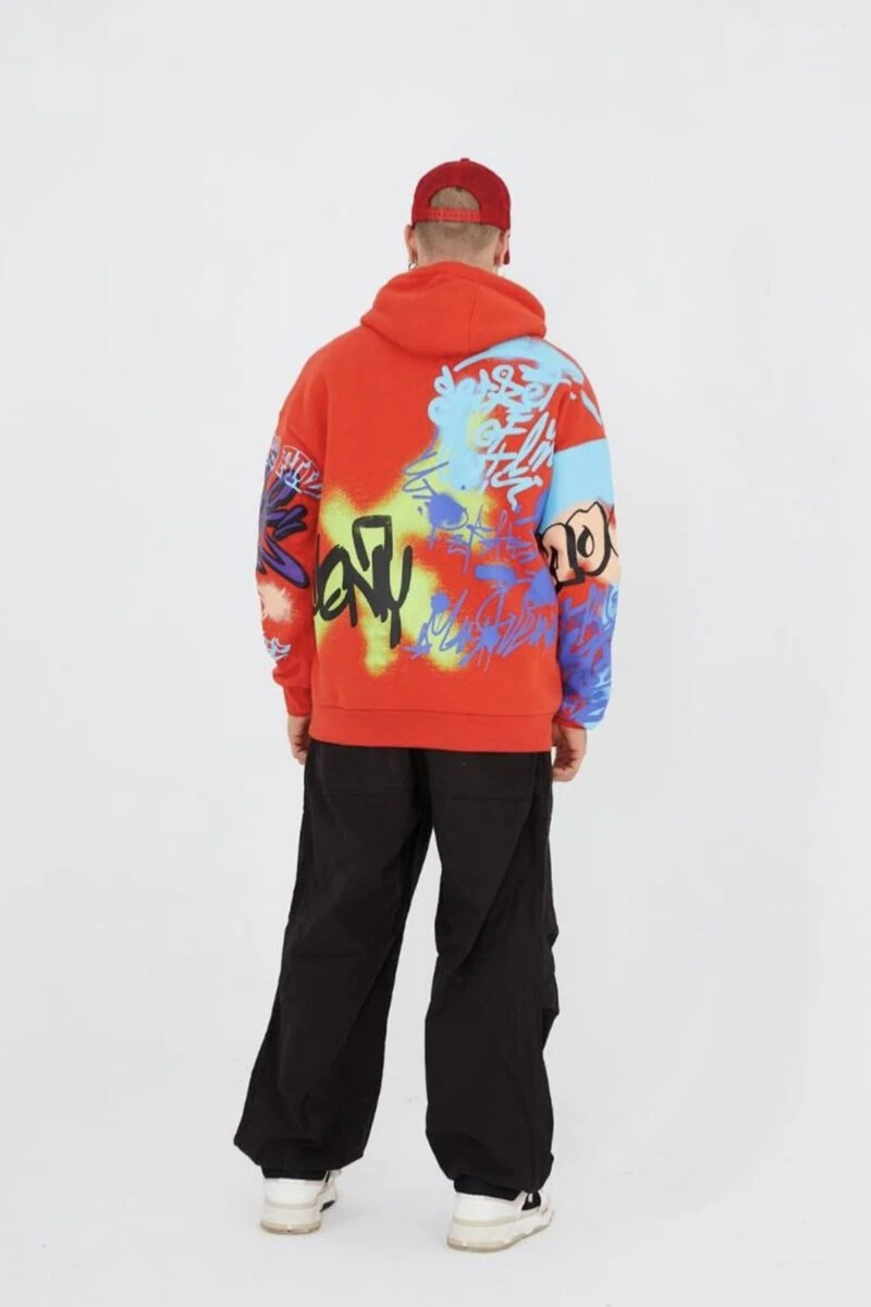 Graffiti Design Printed Unisex Hoodie - Image 13