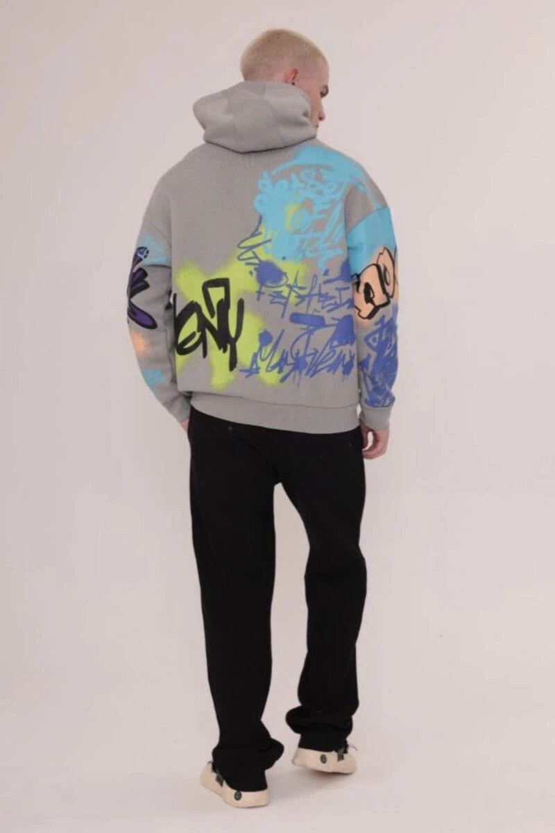 Graffiti Design Printed Unisex Hoodie - Image 8
