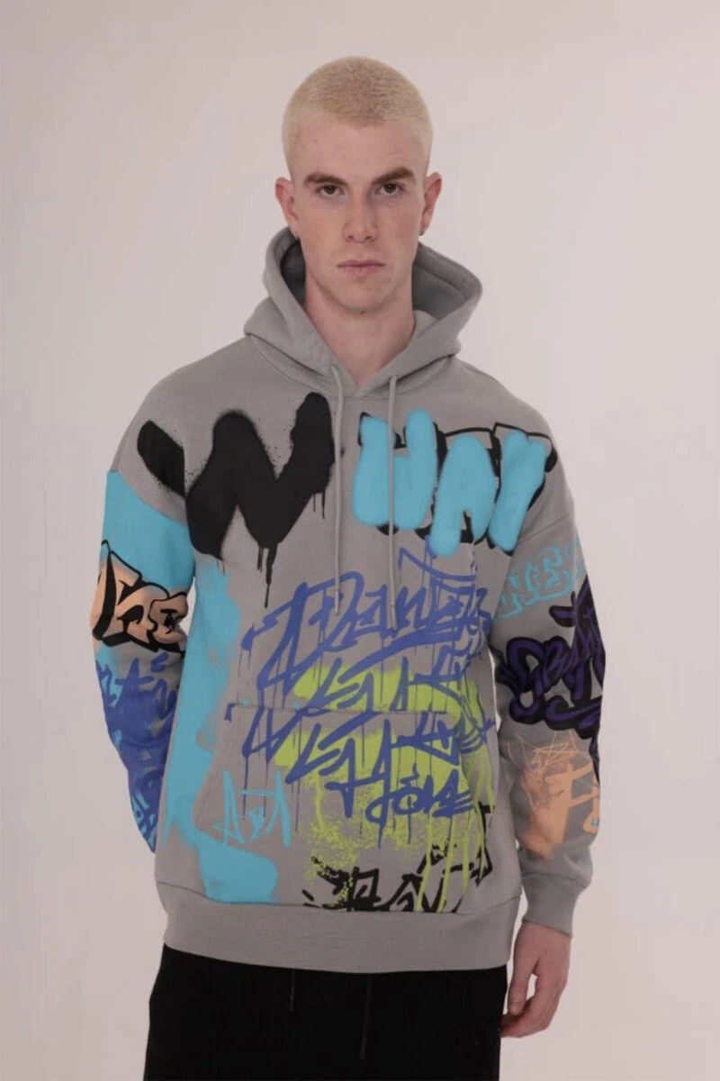 Graffiti Design Printed Unisex Hoodie - Image 9