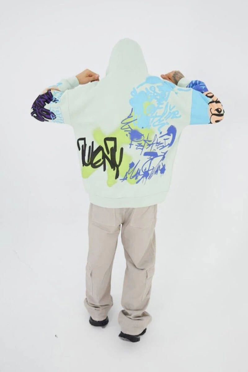Graffiti Design Printed Unisex Hoodie - Image 6