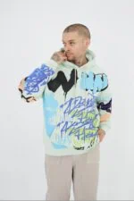 Graffiti Design Printed Unisex Hoodie - Image 6