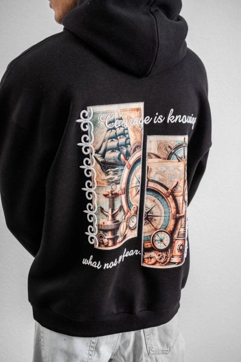 Compass Design Unisex Hoodie - Image 6