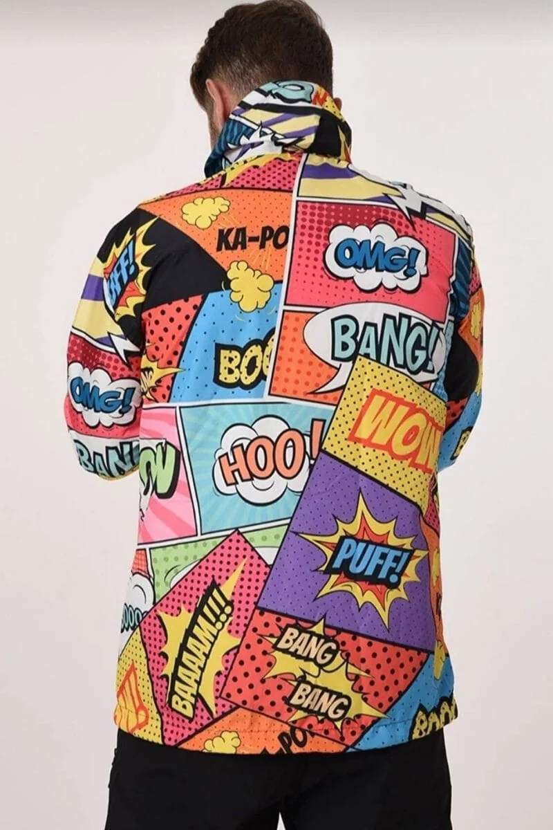 Unisex Popart Print Rain Jacket - Image 4