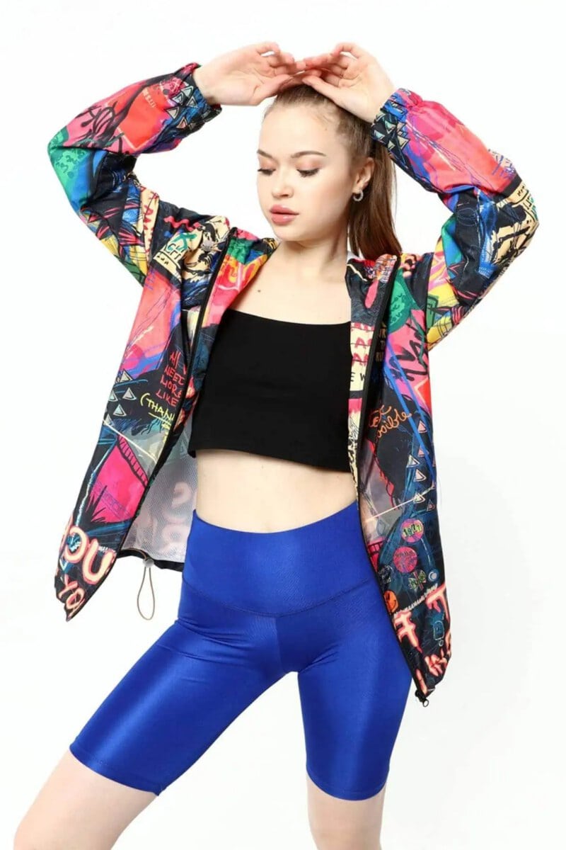 Unisex Mona Lisa Print Rain Jacket - Image 3