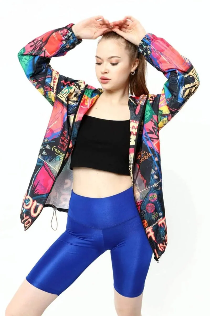 Unisex Mona Lisa Print Rain Jacket - Image 3