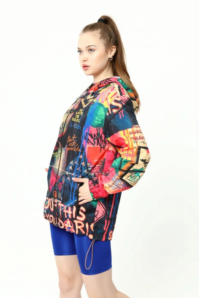 Unisex Mona Lisa Print Rain Jacket - Image 4