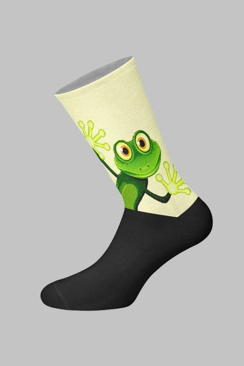 Green Frog Designed Digital Printed Socks - Image 2