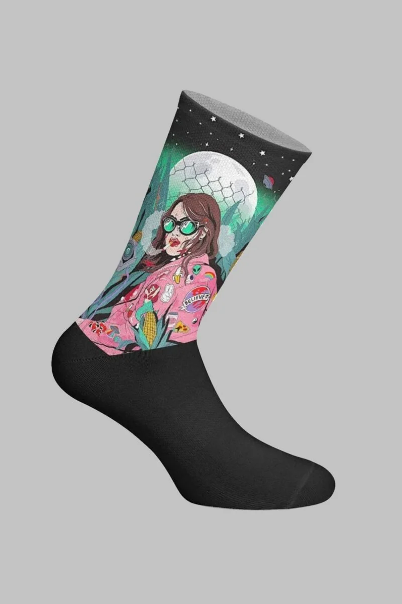 Cool Lady Designed Digital Printed Socks - Image 1