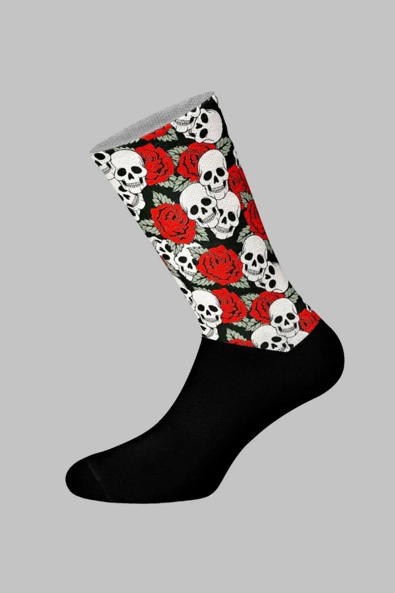 Roses And Skulls Digital Print Socks - Image 2