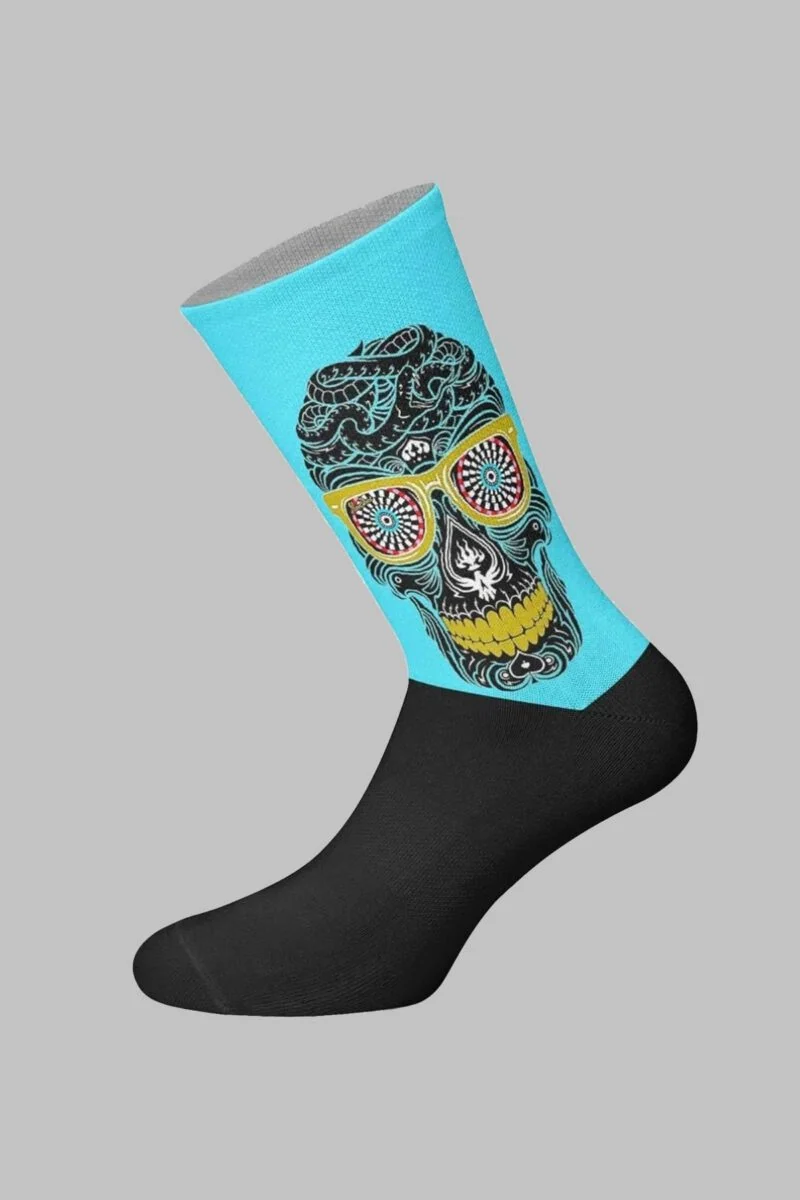 Blue Skull Digital Printed Socks - Image 2