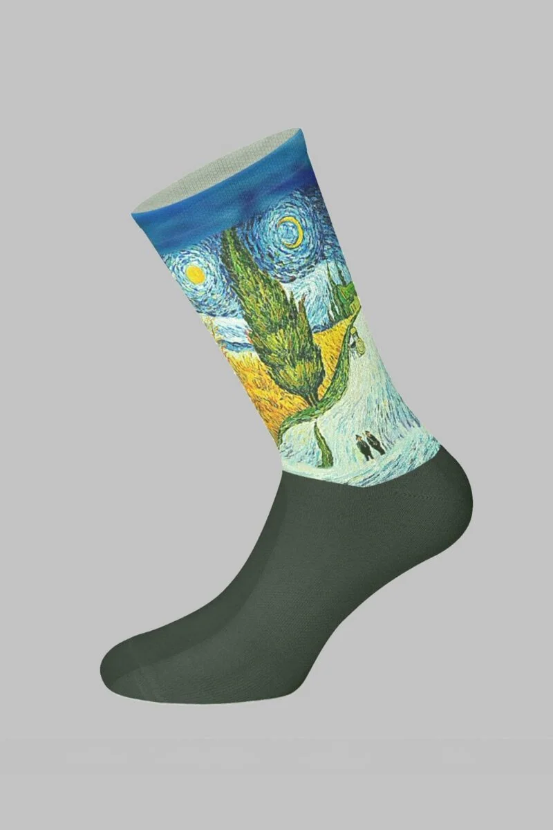 Van Gogh Wiev Designed Digital Printed Socks - Image 2