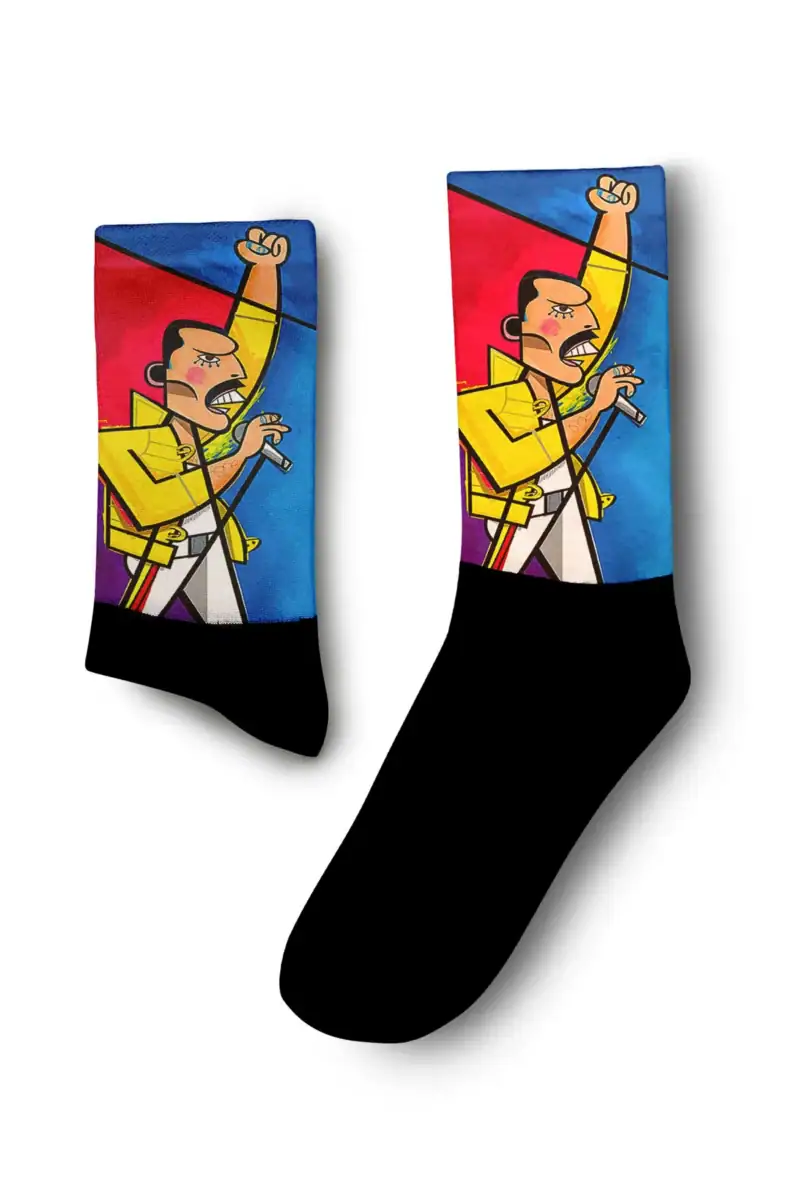 Freddie Mercury Designed Digital Printed Socks - Image 2