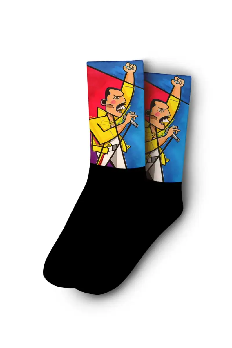 Freddie Mercury Designed Digital Printed Socks - Image 3