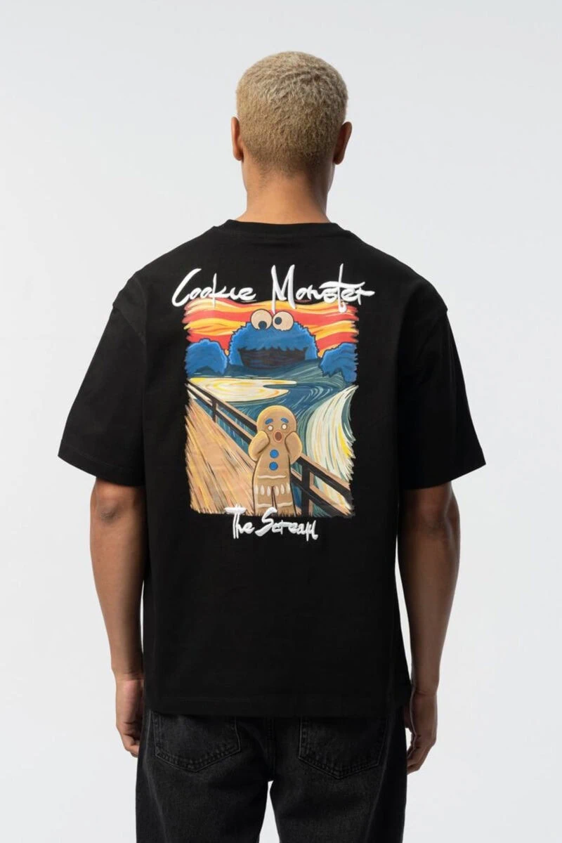 Cookie Monster Scream Embroidered Unisex T-Shirt - Image 2