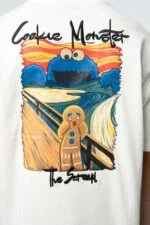 Cookie Monster Scream Embroidered Unisex T-Shirt - Image 9