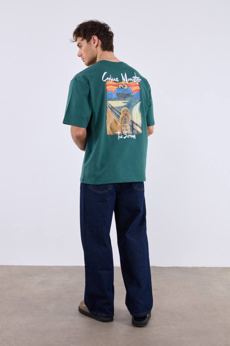 Cookie Monster Scream Embroidered Unisex T-Shirt - Image 21