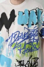 White Graffiti Design T-Shirt - Image 4