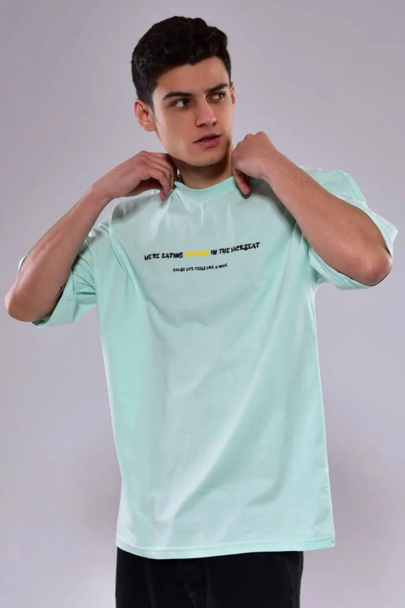 Light Green Popcorn Design T-Shirt - Image 4