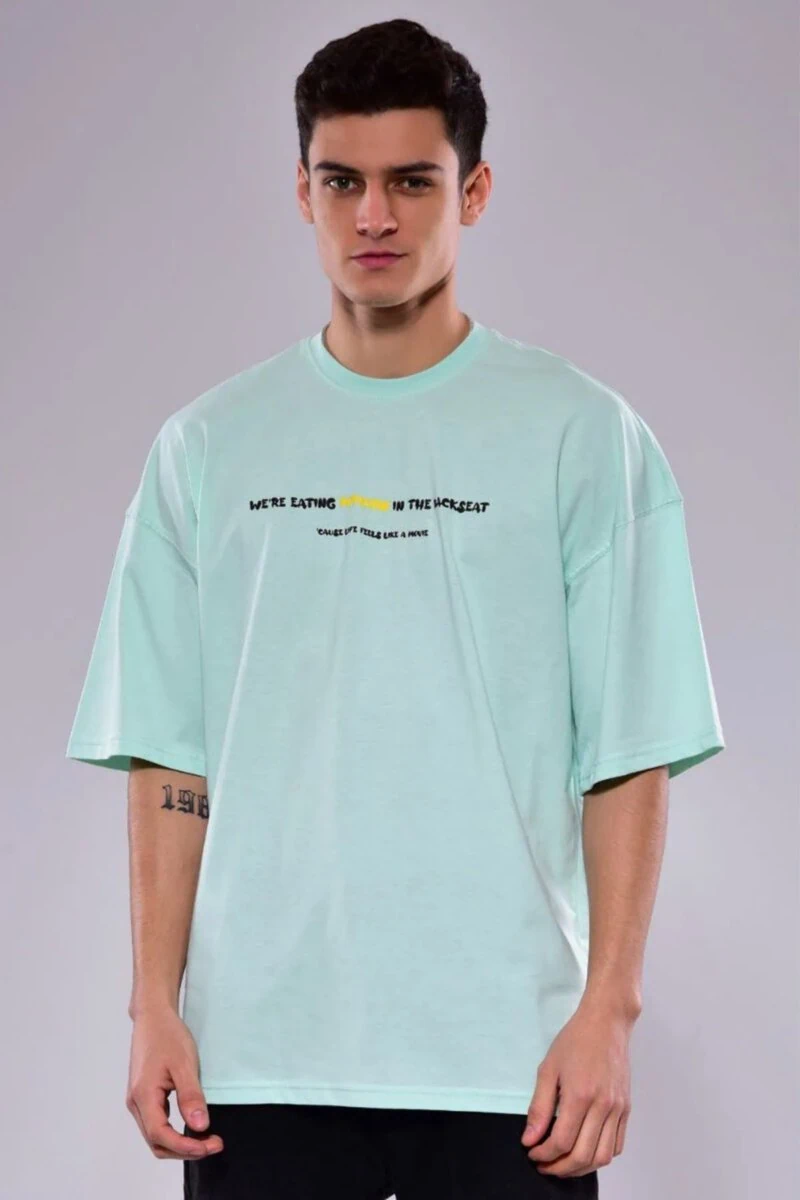 Light Green Popcorn Design T-Shirt - Image 2