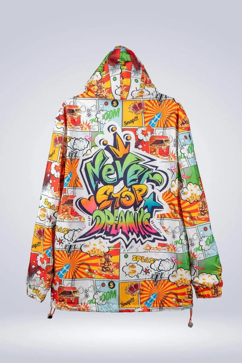 Pop Art Girl Rain Jacket - Image 2