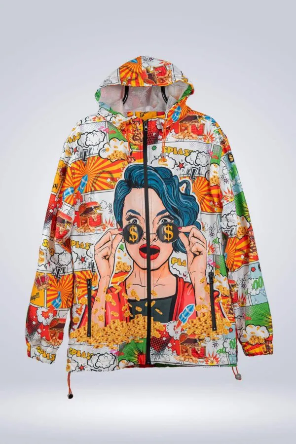 Pop Art Girl Rain Jacket