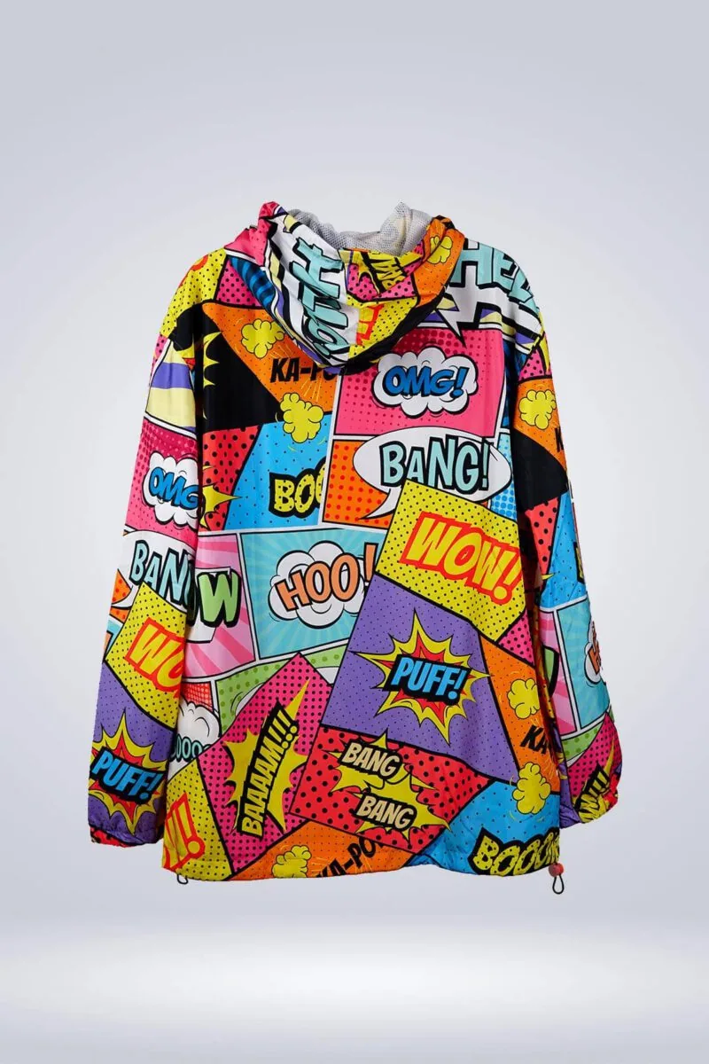 Unisex Popart Print Rain Jacket - Image 7